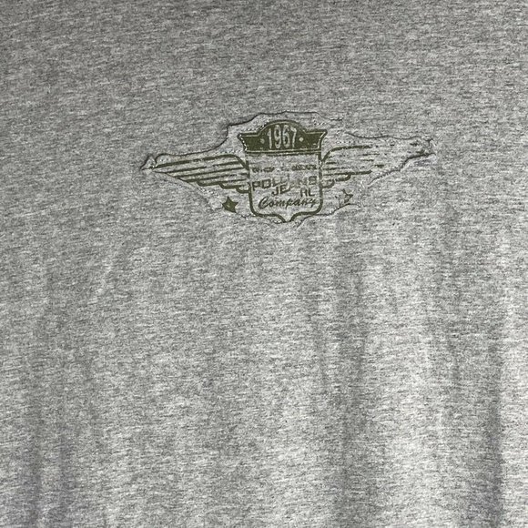 Polo Jeans Company Ralph Lauren T Shirt Mens Long Sleeve Large 1967 Gray Wings - Picture 2 of 7